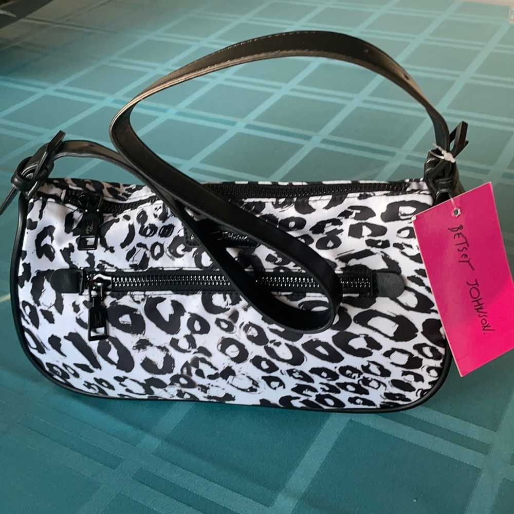 NWT Betsey Johnson nylon animal print purse